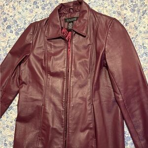 Dialogue 100% leather jacket, deep purple